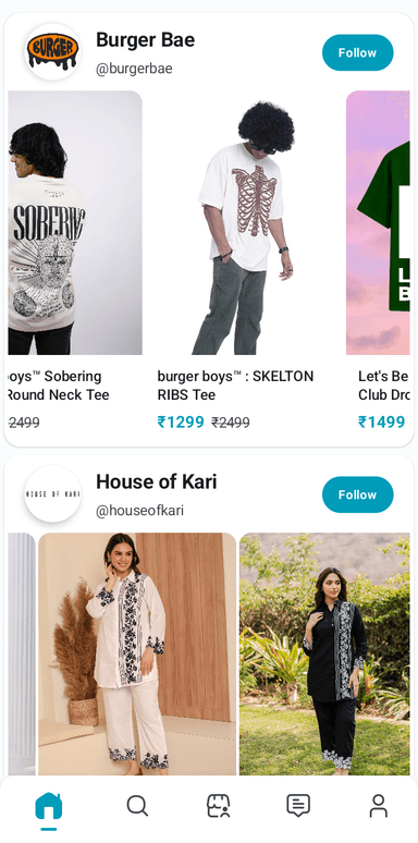 Discovery feed screen