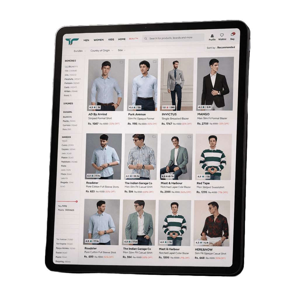 Marketplace product grid interface